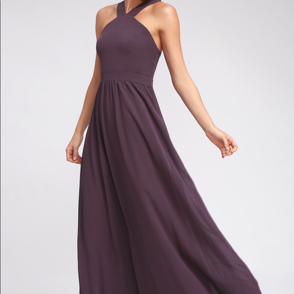 Lulu’s Air of Romance Dusty Purple Maxi Dress